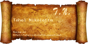 Tehel Nikoletta névjegykártya