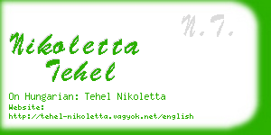 nikoletta tehel business card